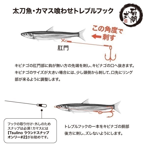 太刀魚・カマス喰わせトレブルフック 【太刀魚/カマス/トリプルフック】
